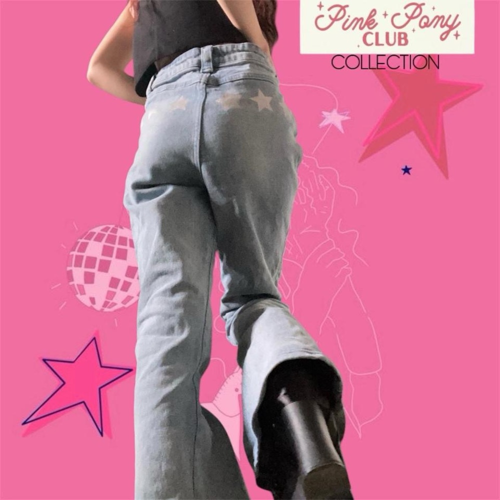 Delias by Dolls Kill Undercover Star Flared Jeans